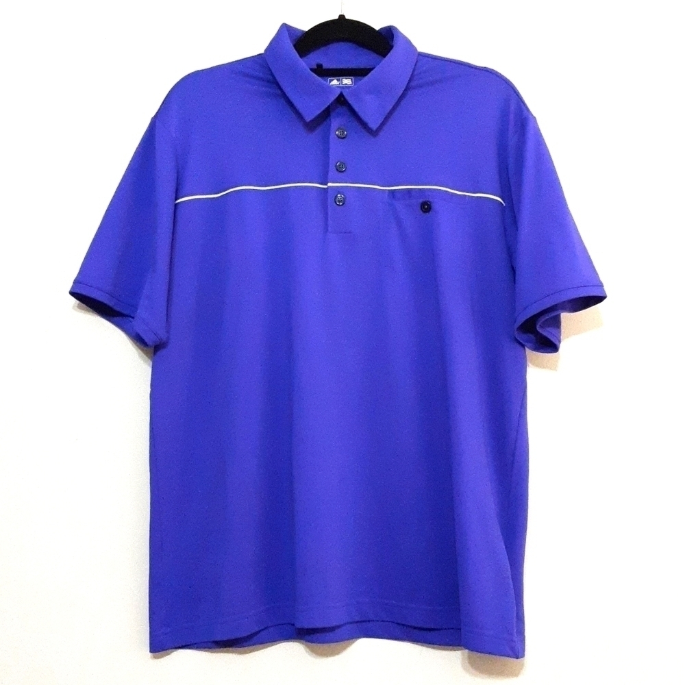 Adidas Golf polo shirt mens L short sleeves vintage y2k Purple Training